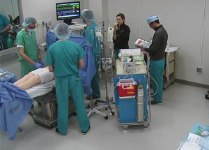 UNC Anesthesia residents work simulation in Berryhill Hall
